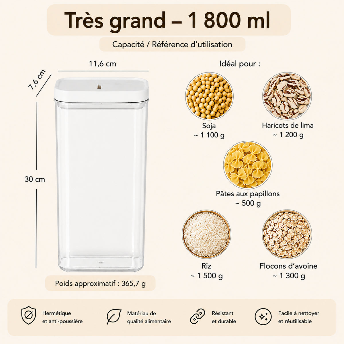 Boîte de rangement hermétique