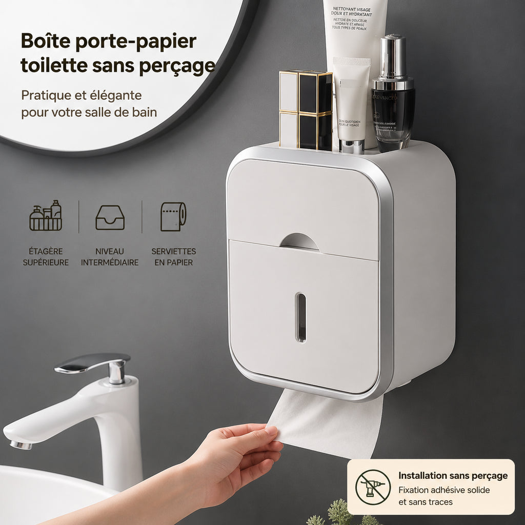 Boîte de rangement murale étanche pour salle de bain