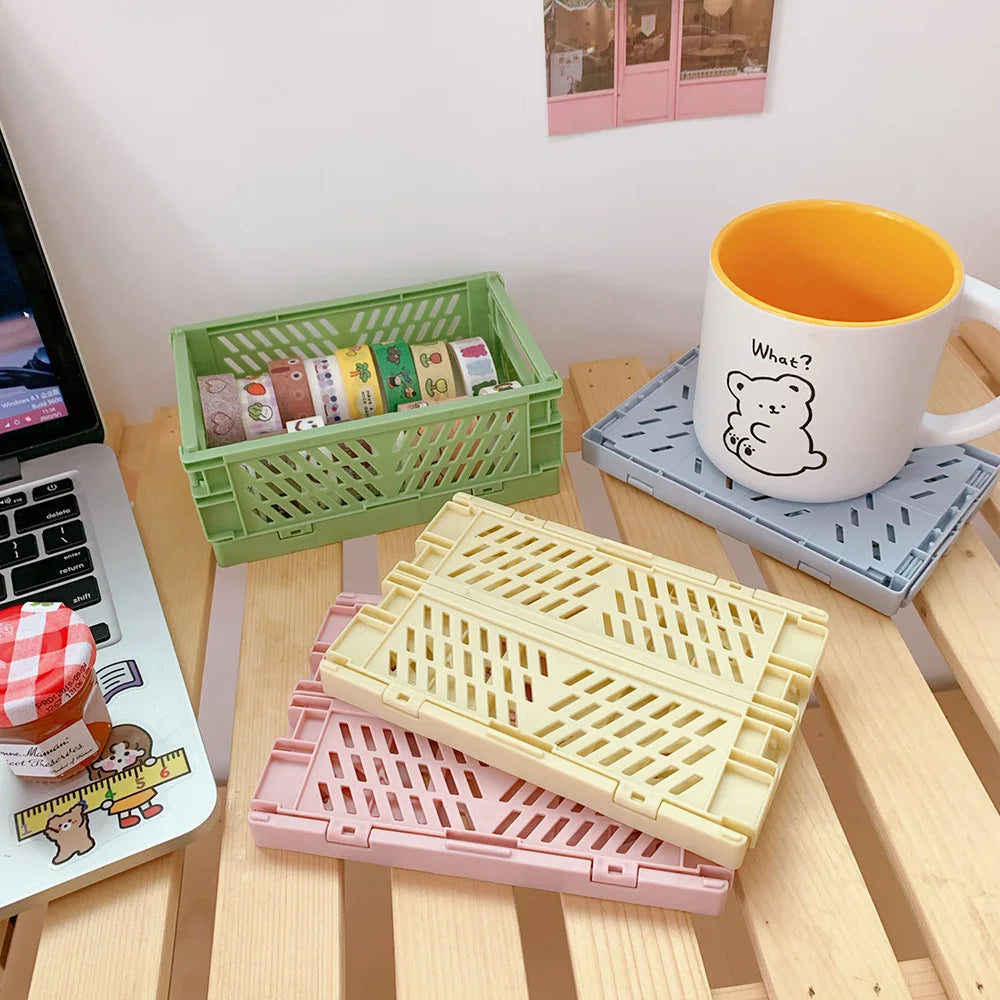 Mini caisse de rangement pliable et empilable