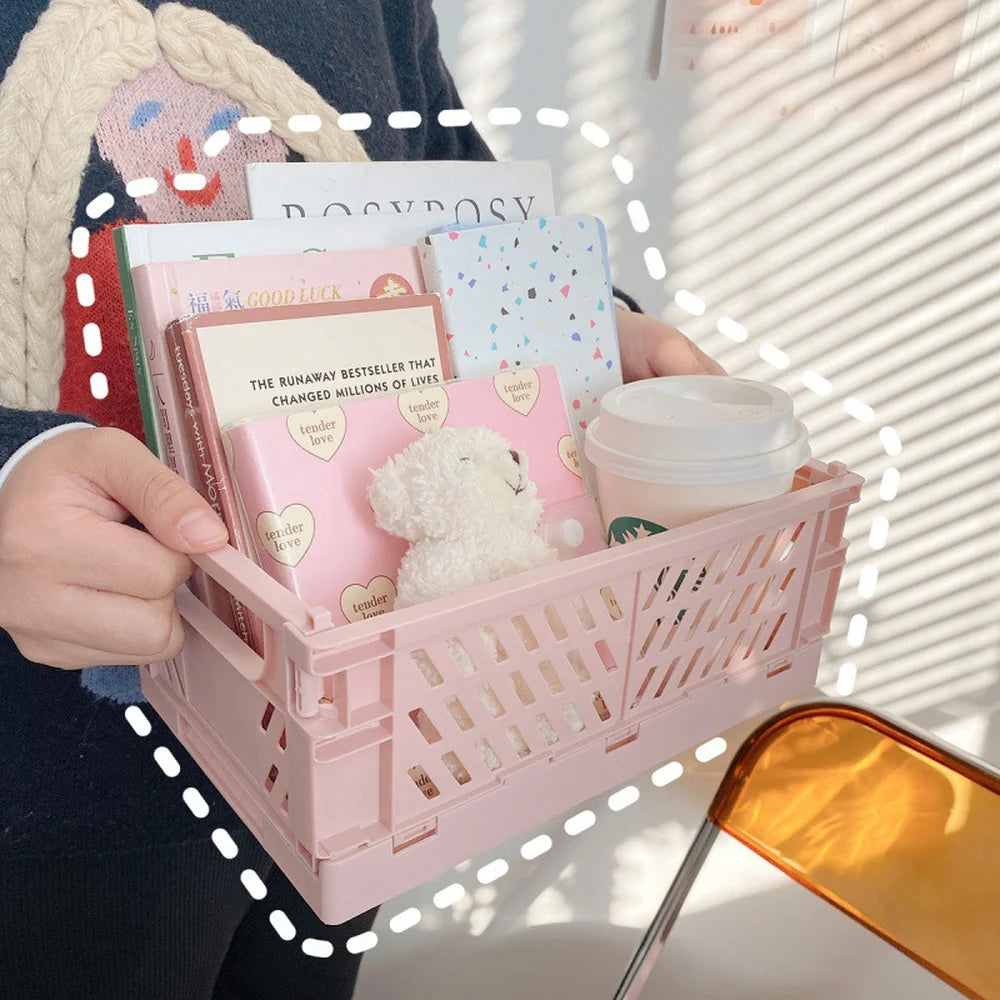 Mini caisse de rangement pliable et empilable