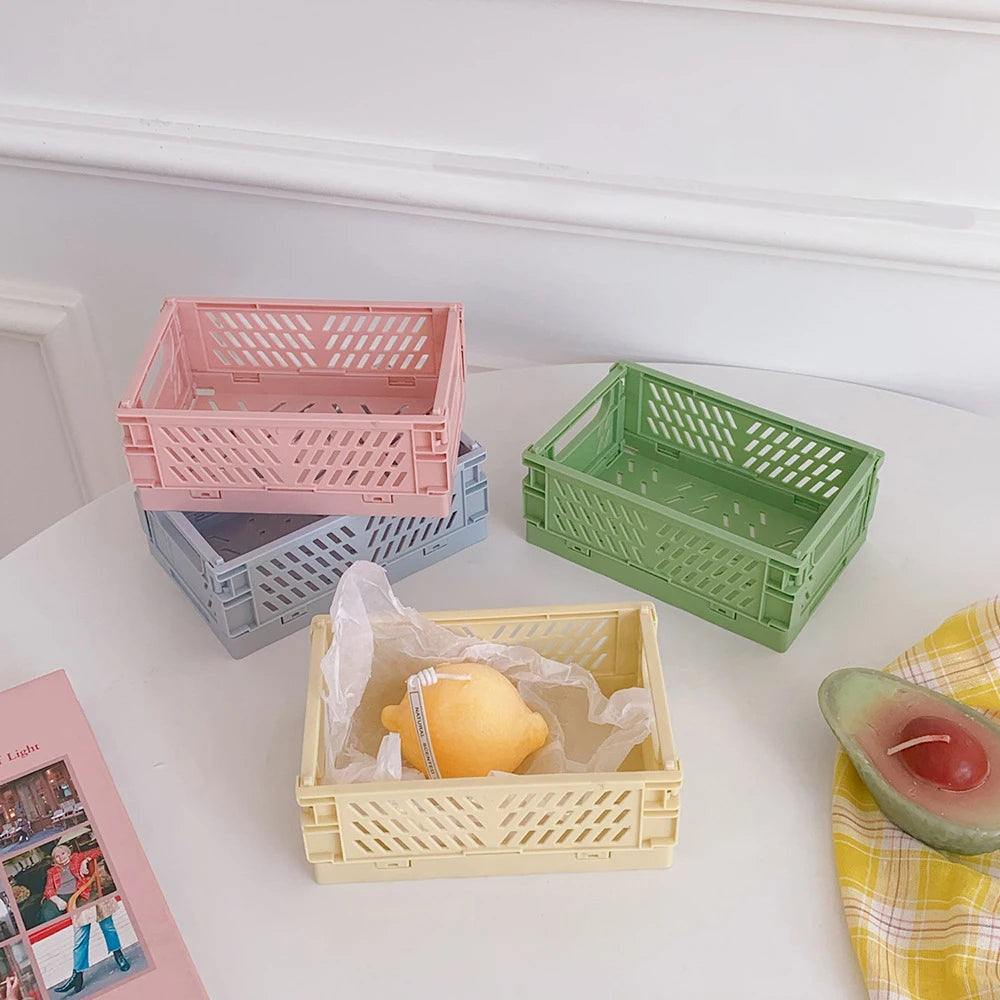 Mini caisse de rangement pliable et empilable